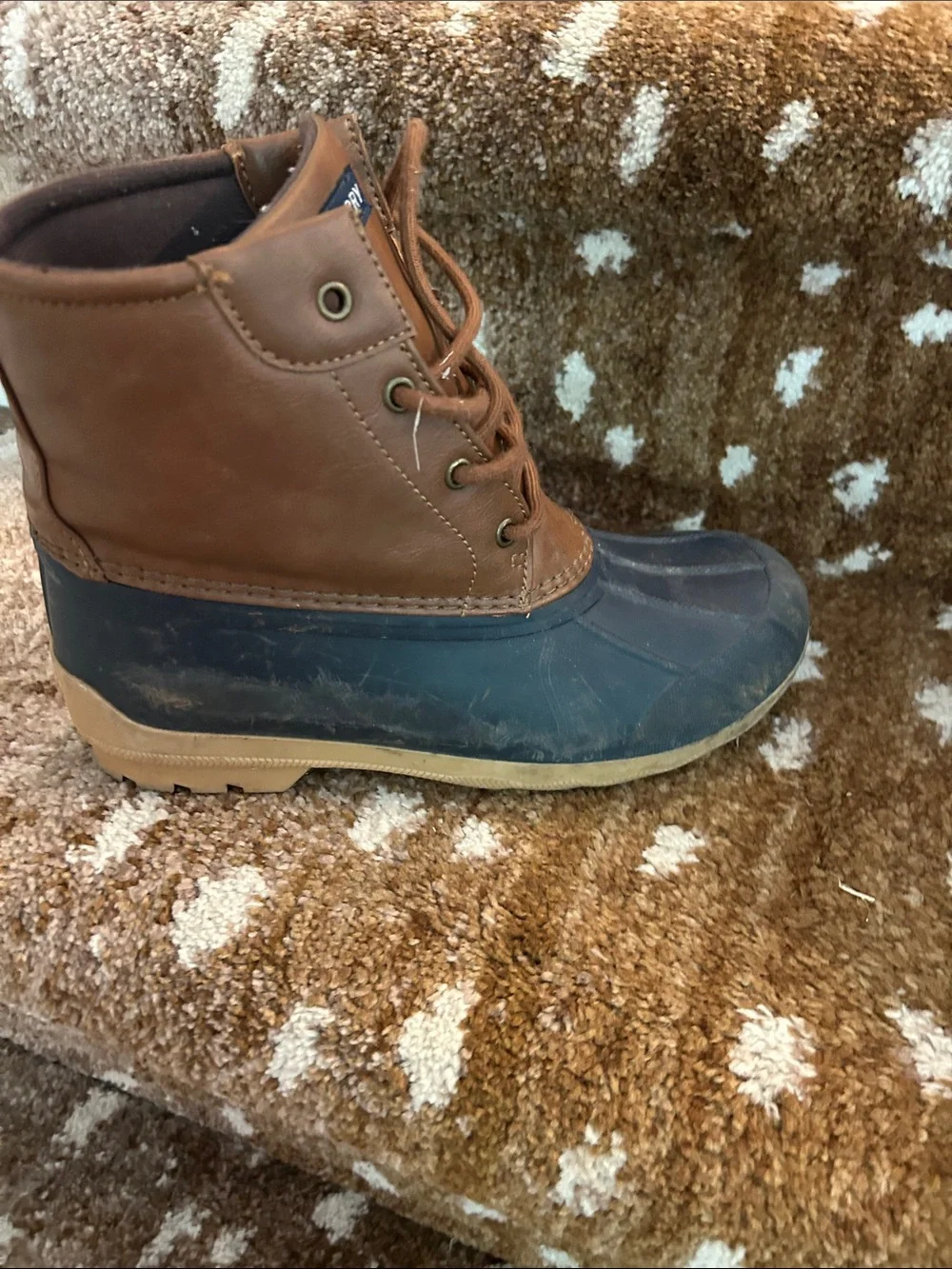 Sperry Brown and Navy Kids Duck Boots Boys 5